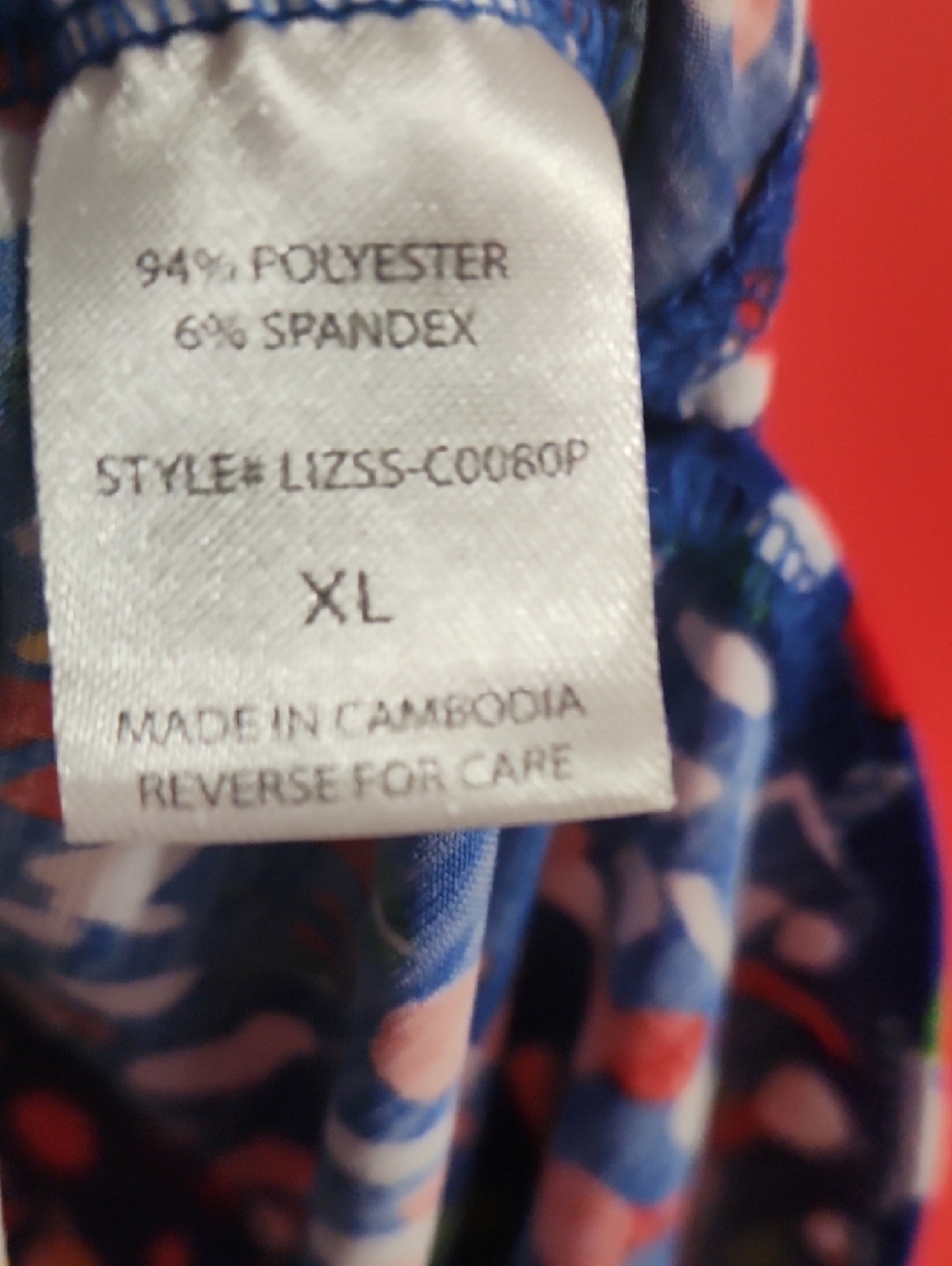 XL Dear Scarlett Blue Multicolor Short Sleeve V-Neck Top - Picture 4 of 6